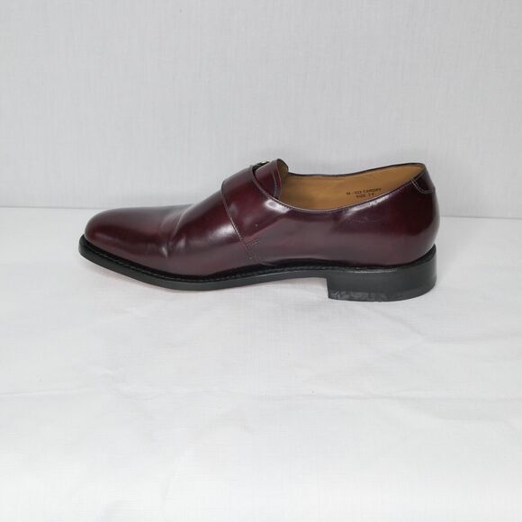 Herring Shoes UK Sz 7F US 8 Cardiff II Cherry Red Glossy Men\'s Strap Gold Buckle main image 11